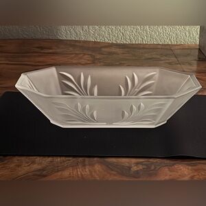 Antique Art Deco Frosted Glass Planter Bowl.